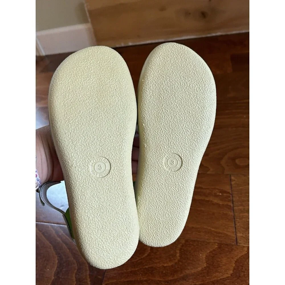 Salt Water Big Girls 3 Women's 5 Sweetheart‎ Lime Sandals Leather Flats NEW
